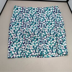 Ann Taylor Madison Skirt Size 10 Green Blue Floral